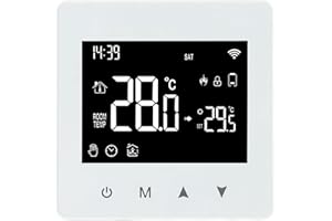 Sandyseptember Termostato Wifi per TUYA, termostato intelligente programmabile,Cronotermostato intelligente compatibile con Alexa e casa, alimentato a batteria