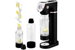 BERLINGER HAUS Sodabar Soda Maker + 2 bouteilles Black Rose Collection | Respectueux de l'environnement et facile à utiliser