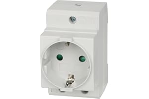 Offgridtec Schuko-uttag för DIN-skena 16 A, 230 V, 2P+E, infällt uttag för distributionsinstallation, räknarskåp, kontaktskyd