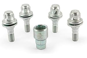 H&R Juego de Tornillos Antirrobo M12x1.25x36mm Plano - 4 Tornillos Antirrobo Incl. Adaptador