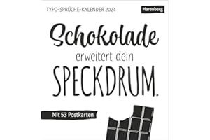 Typo-Sprüche-Kalender Postkartenkalender 2024. Wochenkalender mit originellen Sprüchen in Schwarz-weiß. Postkarten-Tischkalender mit 53 perforierten ... Verschicken: Wochenkalender mit 53 Postkarten