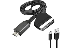 TGKYK Scart auf HDMI Konverter, SCART zu HDMI Kabel, Neuer All-in-One SCART zu HDMI Kabel, HDMI SCART Adapter SCART auf 1080p/720p, für HDTV STB VHS Xbox PS3 Sky DVD Blu-Ray