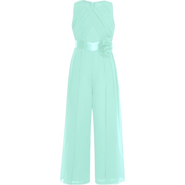 Mädchen Jumpsuit Sommer - Ärmelloser Overall Mit Rüschen Für Hochzeit & Feste