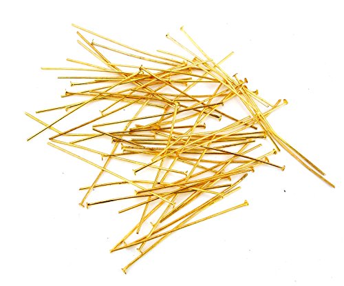 Jaz's (Jaz Design House) Head Pins Golden Finish Size 50mmx0.8mm Pack of 200 pcs.