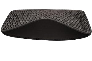 Waggle Wonders - Cat Litter Mat – Large Litter Tray Mat, Honeycomb Double Layer Design, Non-Slip, Waterproof, Soft on Paws, Washable (Black, 50 x 40 cm)