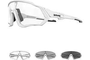 KAPVOE Lunette Vélo Photochromique Homme Femme Tr90 Cadre Lunette de Cyclisme VTT Anti-UV400 Lunette de Soleil Pour Vélo Pêche Course Conduite Pêche Ski