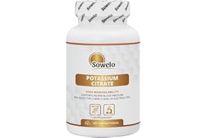 ‎SOWELO Sowelo - Kalium, Potassium Citrate, 180 Tabletten Kaliumcitrat, Kalium Hochdosiert mit 300 mg in einer Tablette, gut assimilierbares, Hochwertige, Geprüfte Rohstoffe