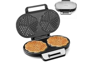 LEHMANN Podwójna gofrownica w kształcie serca – 2 powierzchnie z powłoką zapobiegającą przywieraniu – regulacja temperatury