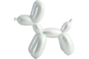 PIGPIGFLY Escultura de Perro Globo Creativo,Animales Estatuilla,Decoracion Hogar,Decoración de Estantería,Decoraciones de Oficina, Sala de Estar Decorativa Moderna para Poner(Blanco)