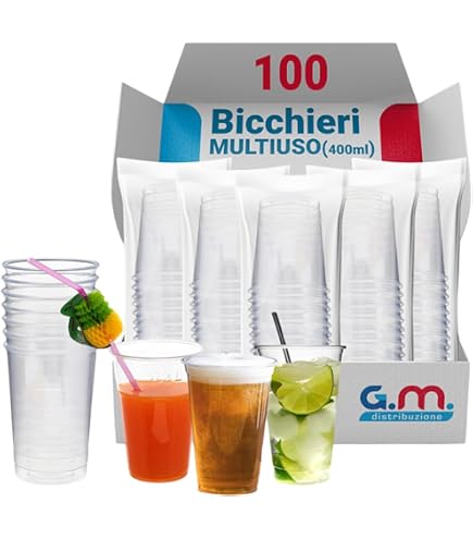 VIRSUS 300 Bicchieri Kristal Trasparenti Da 400 Ml, Biodegradabili E Compostabili, 6 Confezioni Da 50 Pezzi - 2