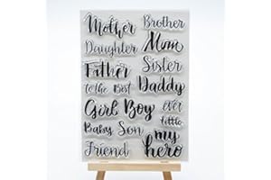 WooYangFun Joyful Home 1pc Mother's Day Father Baby Sentiment Rubber Clear Stamp for Card Making Decoration and Scrapbooking