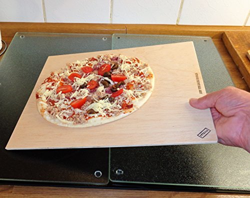 Pitelli Pizzastein plus Pizzaschieber aus Holz 40x30cm - 5