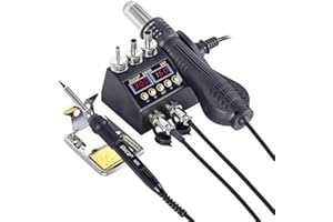 RF Elettronica, JCD 8898 Estación de Soldadura 2 en 1 750W Aire Caliente Pantalla Digital LCD Estación Soldadura Desoldadura para Móviles BGA SMD PCB IC Reparación