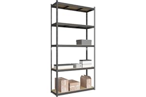 baudim - Metallregal: Flexibles Stahlregal für Lager und Keller. Robustes Steckregal mit anpassbaren Böden. Lastenregal 750 kg 5 MDF-Böden anthrazit, 200x120x60cm