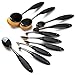 Neverland 10PC/Set Soft Oval Toothbrush Eyebrow Eyeliner Foundation Blush Lip Brushes Kit With Box UK Stock Black
