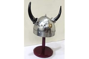 Nautical Replica Hub Medieval Viking Warrior Horns Armor Helmet With Stand