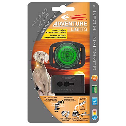 Adventure Lights Guardian Trident Dog Light Green Safety Collar Light Waterproof