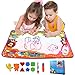 Produktbild Aiskki Magic Wasser Doodle Matte 86 x 57cm, Wasser Zeichnen Matte mit 2 Magischer Stifte und 8 Schablonen, Wiederverwendbare Aqua Zeichnung Drawing Painting Matte für Kinder