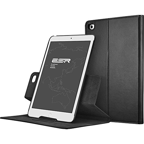 iPad Mini 4 Hülle, ESR® Intelligent Bildserie Unternehmen Stil PU Ledertasche mit Haspe mit Auto aufwachen / Schlaf Funktion Schutzhülle für iPad mini 4 (Schwarz)