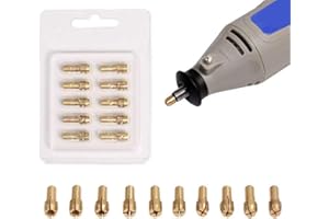 SEAPERICH Lot de 10 mandrins en laiton de précision 0,5-3,2 mm pour perceuse Dremel - Outils rotatifs de mandrin électrique