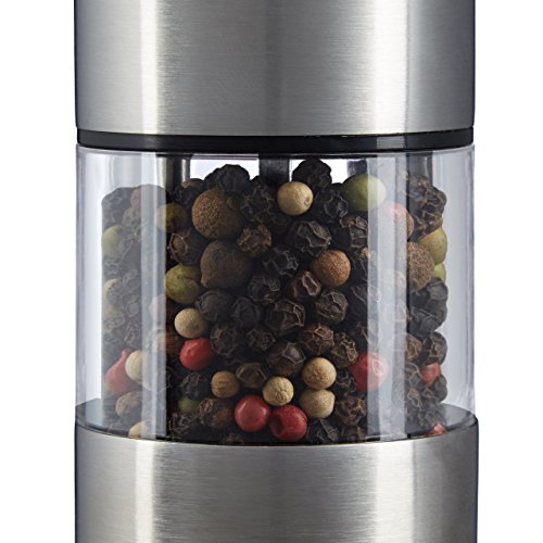 Relaxdays Elektrische Pfeffermühle groß, Edelstahl, Keramikmahlwerk, batteriebetrieben, silber - 4