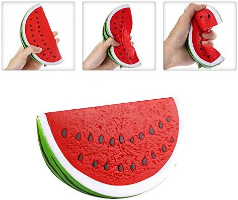 1 Pcs Creative Cute Squishy Watermelon Toy, Efanty Super Slow Rising Colossal Round Kawaii Soft Squishy Simulation Bread Food Squishies Toy Kid Present Charm Decoration(Watermelon)