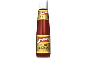 AYAM 100% Huile de Sésame | Cuisson et Assaisonnement | Haute Qualité | Naturellement parfumée | Alimentation Saine | Sans Gluten | Sans Conservateurs ni additifs - 210ml - 1pc