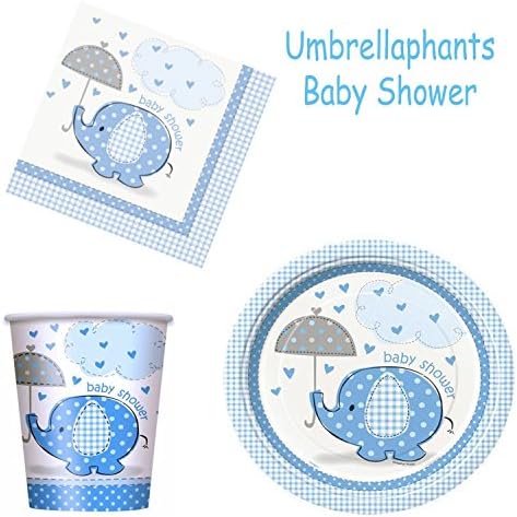 Umbrellaphants Baby Shower Essential Kit For 8-16 Baby boy Baby girl (Choose Your Colour Pink or Blue) (Blue Kit For 16)