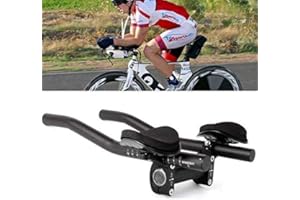 Sortim Manubrio Aero Triathlon Time Trial Ciclismo per Riposo Biciclette Manubrio MTB o Bici da Strada in Lega di Alluminio Versione Aggiornata (Nero)