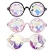 Produktbild Wohlstand Kaleidoskop Gläser,Kaleidoskop Brille 12 * 14 cm,Regenbogen Kristall Linsen,Rave, Cool,Festival, edm, Lichtshow, Wurmloch Prisma Diffraktion Brille-3 stück(schwarz, pink, transparent)