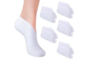 CLEMINSTA Calzini Spa Piedi 5 Paia di Calzini Idratanti Calzini Bianco Gel Antiscivolo Piedi Spa Gel Calzini Cura dei Piedi Cosmetici Lozione Umidità Calzini Per Piedi Asciutti Crepati