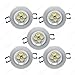 Produktbild 12V Led Einbauleuchte set Einbaulampen Einbaustrahler Deckenleuchte - Silber Alu gebürstet / Kaltweiß 4.5 Watt 12 Volt - Set 5 Stück