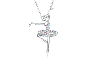ZILZUFA Collana per Ragazza e Ballerina, Pendente con Ciondolo a Forma di Ballerina, Regalo per Amanti della Danza Classica, Collana per Ragazza