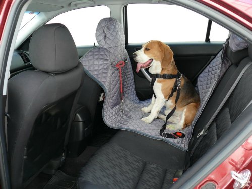 Preisvergleich Produktbild hochwertige Hundedecke mit Reißverschluß Autoschutzdecke Auto Schutzdecke Hunde 140x200cm graphit