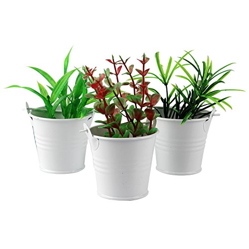 Aytai Set mit 12 kleinen Metall-Eimern, Mini-Eimer für Süßigkeiten, Boxen, für Hochzeitsparty-Geschenke, Souvenirs, Blecheimer, metall, weiß, 6cm/2.4inch（Diameter）, 5.5cm/2.2inch（ Height） - 4