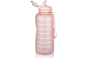MYFOREST Bouteille d'eau Gourde Sport 2.2 L avec Marqueur de Temps de Motivation, Gourde Sport Étanche sans BPA Anti-Fuite, Convient pour le Sport, la randonnée, l'école, le Bureau, en Plein Air