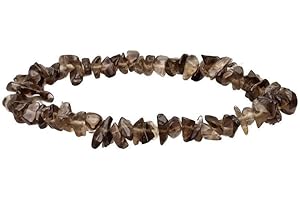 ROCKING GIFTS Pulsera Chip de Cuarzo Ahumado – Piedra Natural Energética, Protección y Equilibrio, Sanación y Bloqueo de Energías Negativas, Confort y Estilo Bohemio, Durabilidad