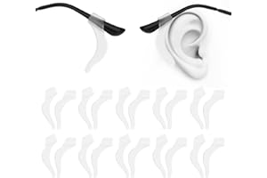 WLLHYF 10 Pairs Silicone Glasses Ear Cushion Grip Keep Glasses from Slipping Soft Comfortable Eyeglass Ear Hook Sleeve Clear Anti Slip Ear Grippers for Sunglasses Reading Glasses(Black)