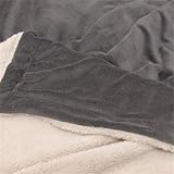 pflegeleichte Kuscheldecke Unique Kuscheldecke Lars - zweifarbig Anthrazit/Creme - Wohndecke ca. 150x200 cm - Wendedecke aus Polyester - Pflegeleichte Decke