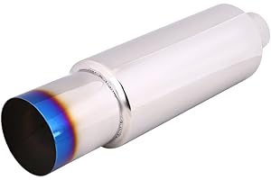 KEENSO Estremità del tubo del silenziatore di scarico auto universale 2,5 pollici, punta del tubo di scarico in acciaio inossidabile