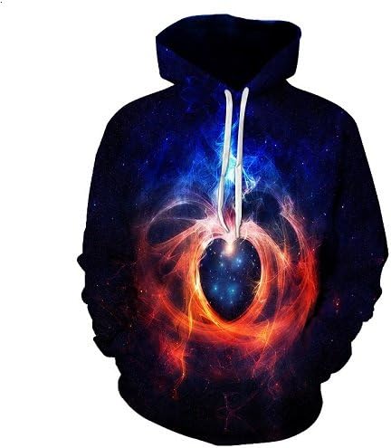 JOSENCL Autumn and winter new arrival fashion clothing Hoodies starry sky planet 3D print harajuku hip hop Loose Outerwear,WEIYI-063,5XL