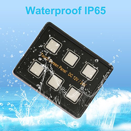 KKmoon-12-24V-Touch-Panel-Switch-Screen-6-ON-OFF-Commutateur-LED-Bleue-avec-VGA-Socket-Universal-pour-Remorque-Caravan-Bus-Bateau-Marine