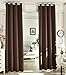 Produktbild WOLTU #488-2, 2 x Gardinen Vorhang Blickdicht mit Ösen, 2er Set leichte & weiche Verdunklungsvorhänge für Wohnzimmer Schlafzimmer Tür, 245x135 cm, Braun