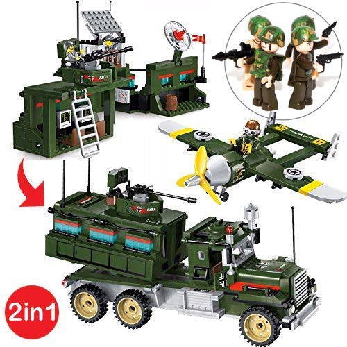 Ingenious Toys Militare Bunker Attacco Camion & Aeroplano - Costruzioni Set #A713