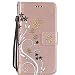Produktbild Nancen Tasche Hülle für,Huawei P8 Lite Hülle,Huawei P8 Lite / P8 Mini (5 Zoll) Leder Wallet Tasche Brieftasche Schutzhülle, Nancen Prägung Schmetterling Muster PU Leder Handytasche im Bookstyle Stand Funktion Kartenfächer Magnet Etui Schale