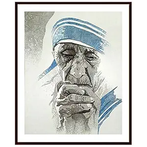 Shyam Framing Art of Mother Teresa Photo Frame,Design Inspirational,Design Exclusive with Matte Finished Print,Frame Posters Without Glass Size (14 x 17)