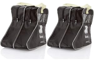 CORKWAW Portable 2 Pair Boot Storage Bags Dust Proof Shoe Bags,Zippered Boots Organizer Protector Bag for Home and Travel, black, Short
