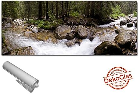 Kitchen back wall by DekoGlas 125x50cm splash guard forest Bach stones