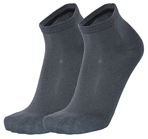 Tobeni 6 Pares de Calcetines Cortos de Bambu Cuarto para Mujer y Hombre Color Antracita Tamano 43-46