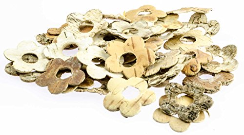 SIDCO ® 80 Stück Dekoblüten Streudeko aus Birke Blüte Holz Dekostreu Tischdeko Bastelbedarf